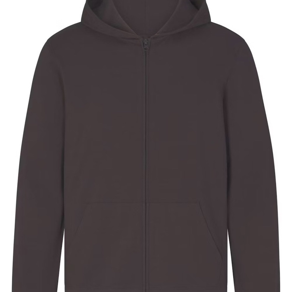 SKIMS Men's Zip Up Sweater - Dark Brown
